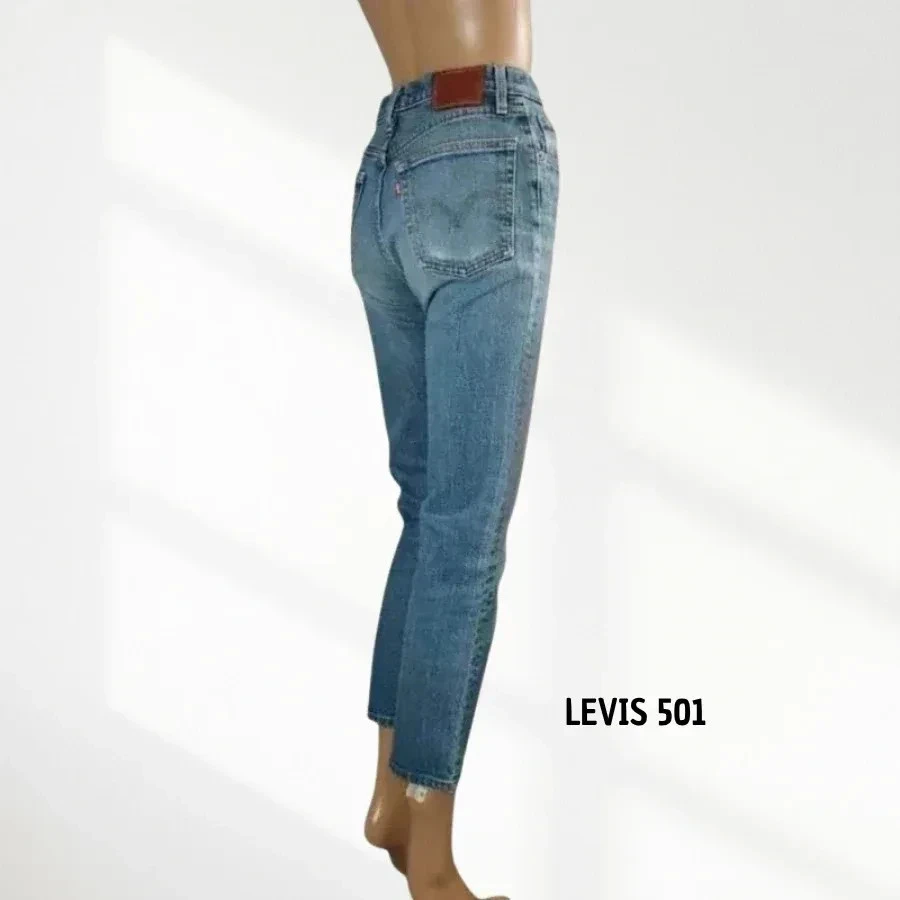 Levi's premium 501 - coupe straight crop - taille haute - extensible - trés bon état